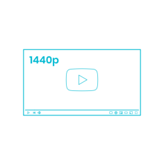 Digital Youtube Video 1440P Simple Line Art Svg Vector, Free Vectors File